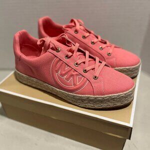New With Box Women's Michael Kors Poppy Espadrille Casual Shoe Tea Rose SIZE 10M